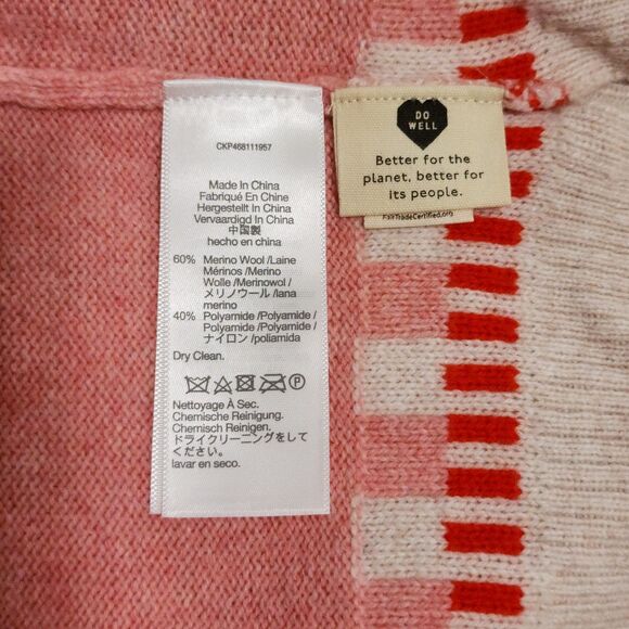 Madewell Fair Isle Mayer Pullover Sweater in Heather Blossom Pink Wool-Blend 2XL - Picture 6 of 9